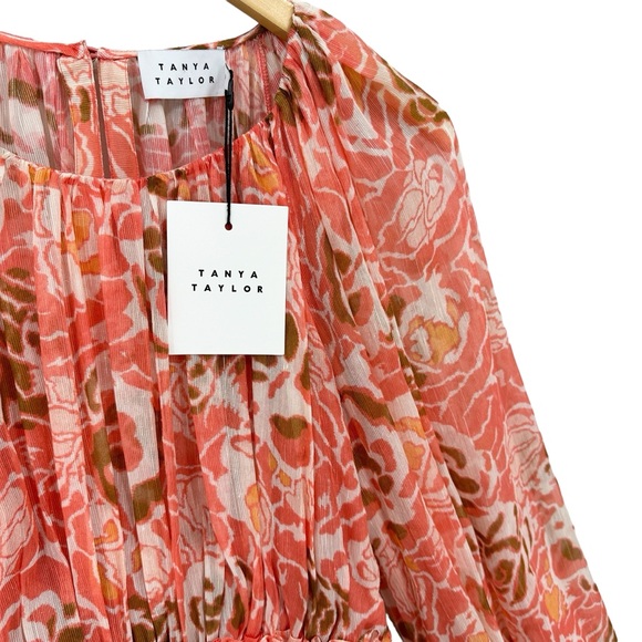 TANYA TAYLOR Dress York Lined Guava Multi - Picture 6 of 13